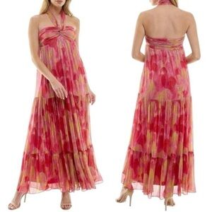 Violet Weekend Juniors Pink Halter Maxi Dress Prom Homecoming Dance Party 17 18